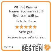 WHBS | Werner Haarer Bodmann Süß Rechtsanwälte Fachanwälte Steuerberater PartGmbB - werkenntdenBESTEN.de Qualitätssiegel