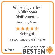 Wir reinigen Ihre Mülltonnen Mülltonnen-Reinigung für Augsburg und Umgebung - werkenntdenBESTEN.de Qualitätssiegel