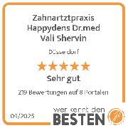 Zahnartztpraxis Happydens Dr.med Vali Shervin - werkenntdenBESTEN.de Qualitätssiegel
