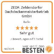 ZEDF. Zehlendorfer Dachdeckermeisterbetrieb GmbH - werkenntdenBESTEN.de Qualitätssiegel