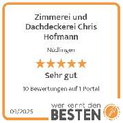 Zimmerei und Dachdeckerei Chris Hofmann - werkenntdenBESTEN.de Qualitätssiegel